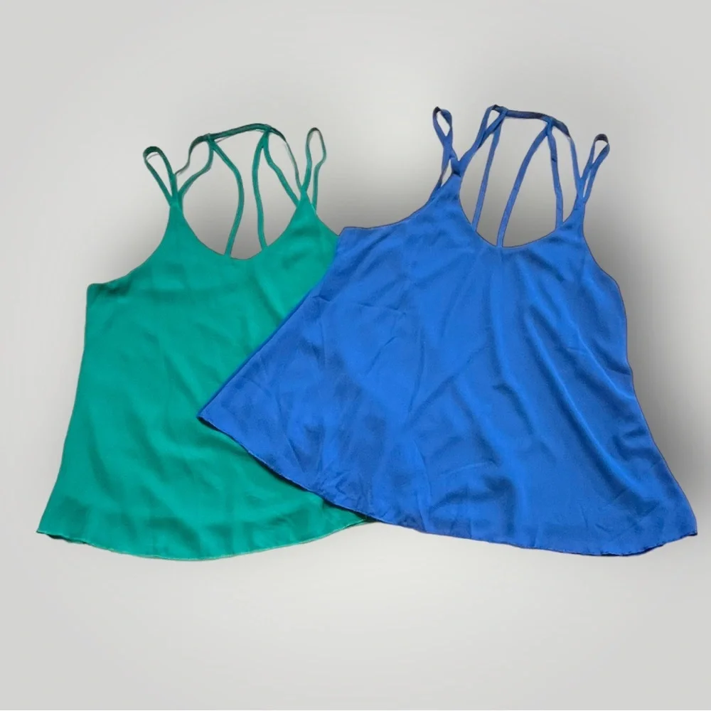 Lot/2 Camisoles Tops Blue & Green - Picture 15 of 15